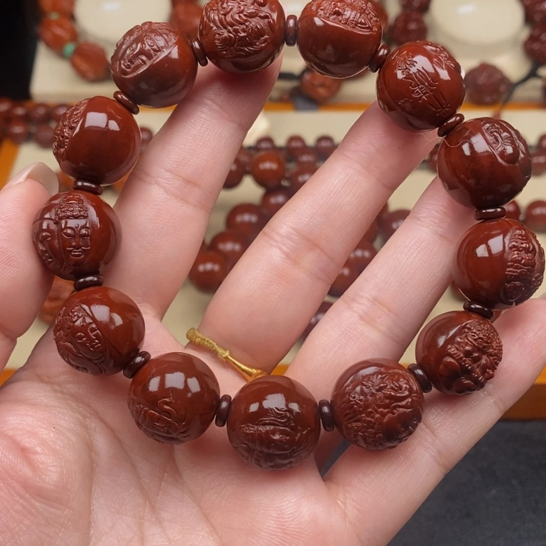 橄榄核吊坠天***孩正圆观音