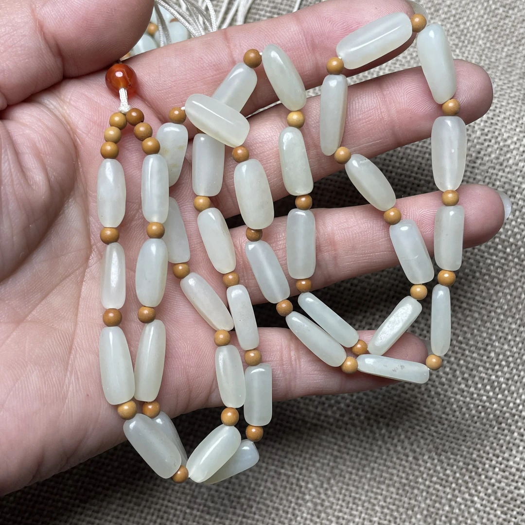 新疆和田玉随型长款珠链 多样性拍一发一