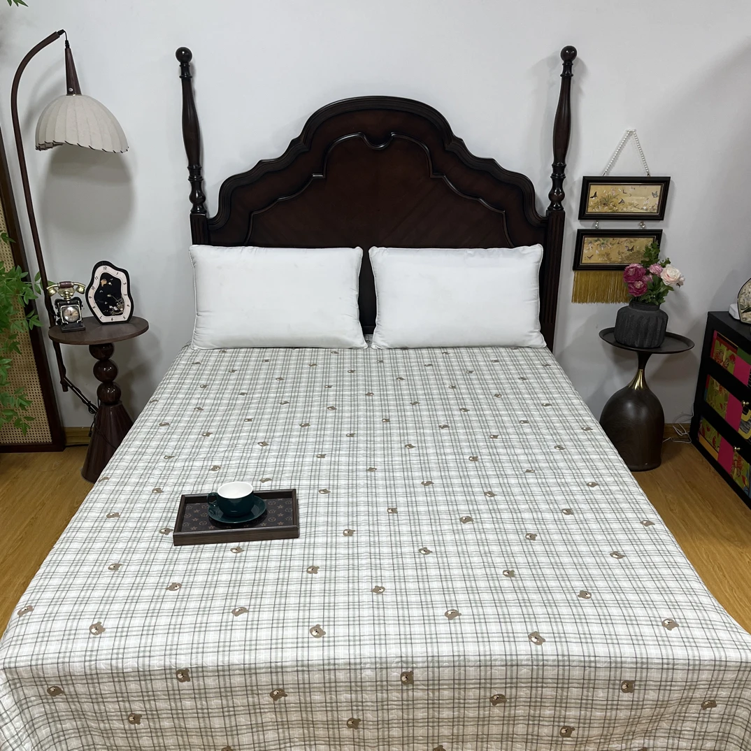 韩系一面棉一面绒单床盖220*240微暇～N024