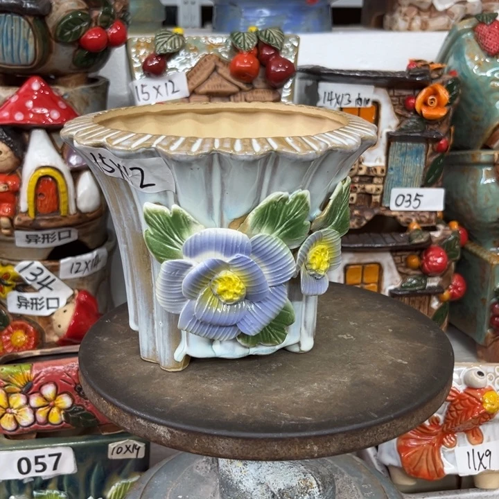 紫砂花盆粗陶材质多肉花盆