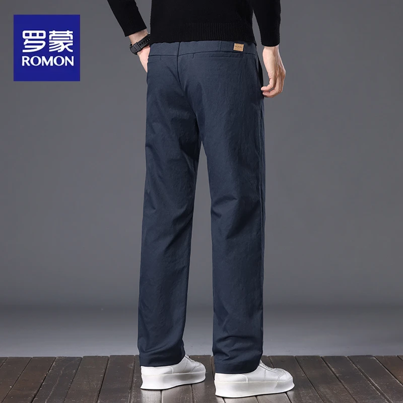 罗蒙休闲裤秋冬款男宽松直筒中老年爸爸商务长裤秋季2025新款裤子