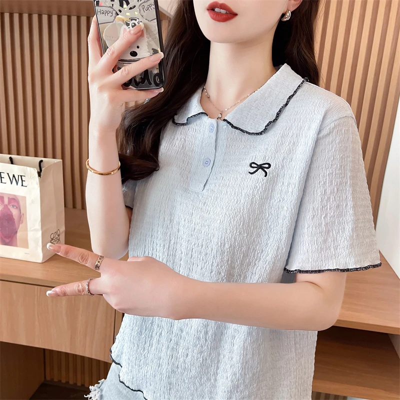 清纯系绝美上衣初高中学生小个子正肩显瘦短袖T恤女夏季新爆短款