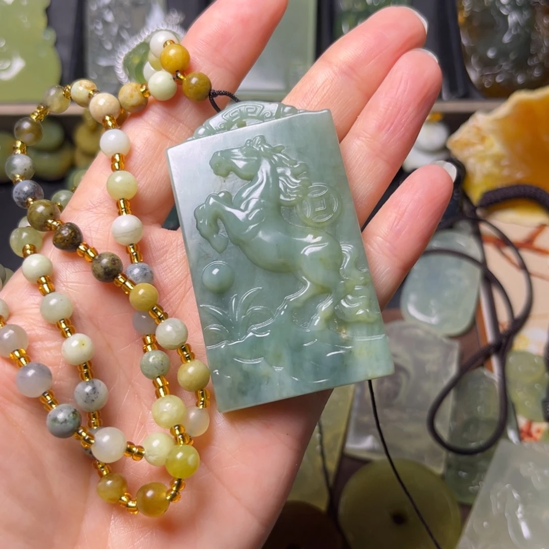 努***力蛇纹石玉未镶嵌吊坠(不含链)