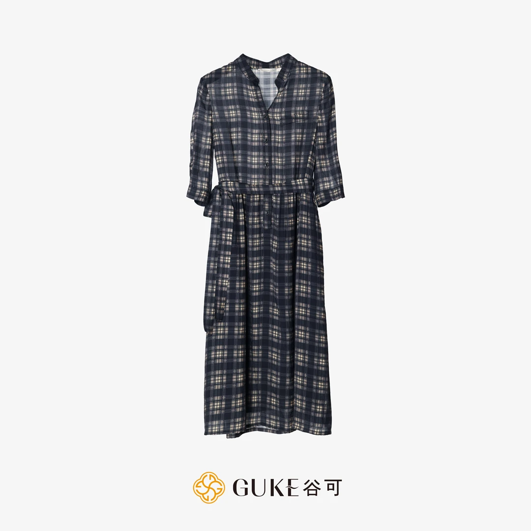 GKE/谷可LQ7099时尚格子连衣裙