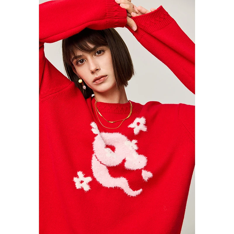 LILY2024冬新款女装毛针织衫124449TKE31