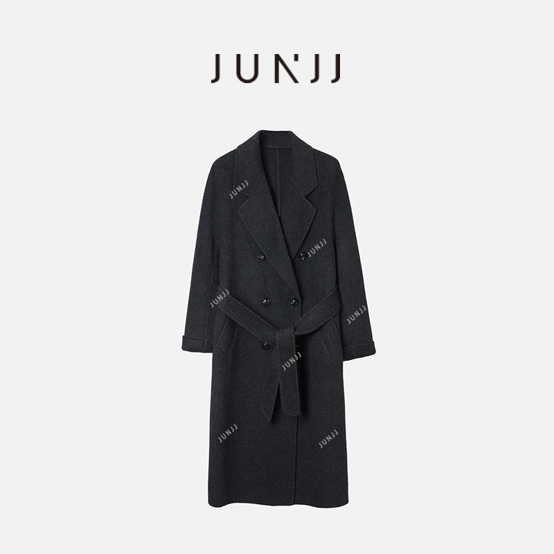 杰瑞【静谧夜曲】重磅100骆驼绒秋冬新款双面呢长款大衣毛呢外套女