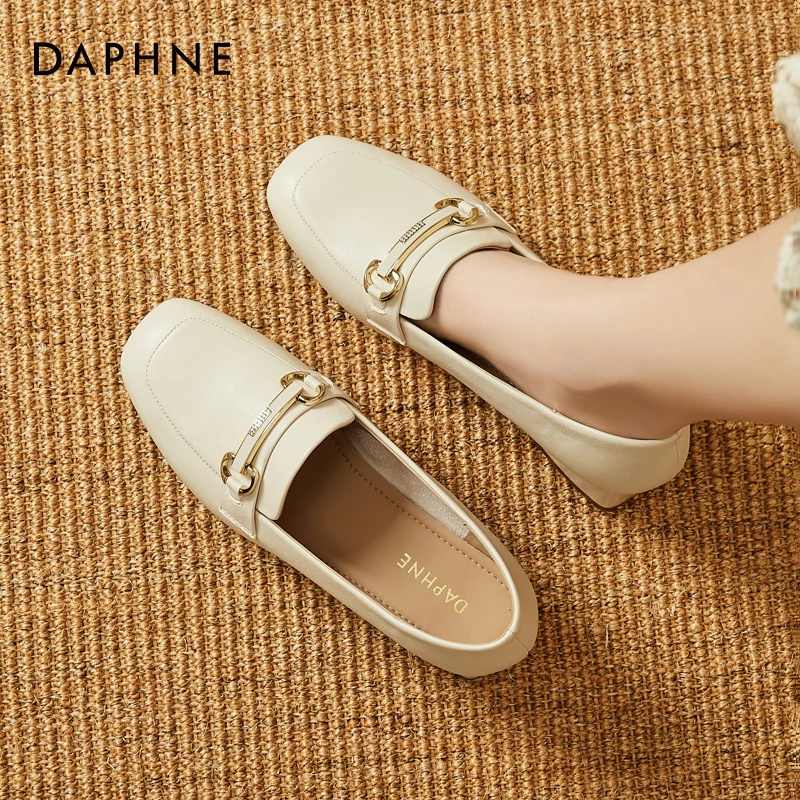 达芙妮软底防滑乐福鞋女2026年春季新款英伦小皮鞋时尚豆豆鞋单鞋