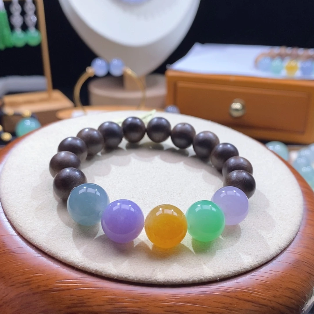 翡翠未镶嵌吊坠(不含链)翡翠浓彩色手串