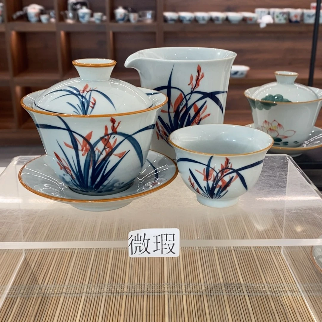 釉下彩老陶泥手工绘制