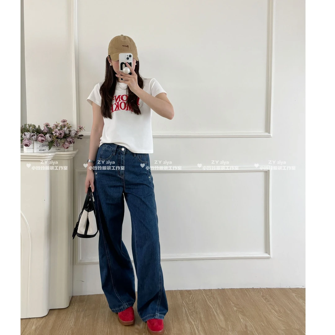 夏季新品牛仔弯刀裤38050