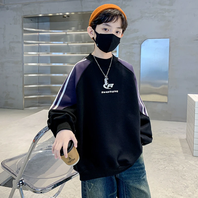 装男童卫衣春秋季2025新款大童男孩春装休闲上衣潮牌洋气长袖衣服