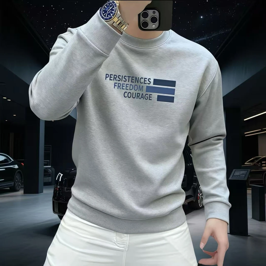 潮流个性重磅圆领痞帅街头休闲百搭秋冬季印花时尚男士潮流卫衣