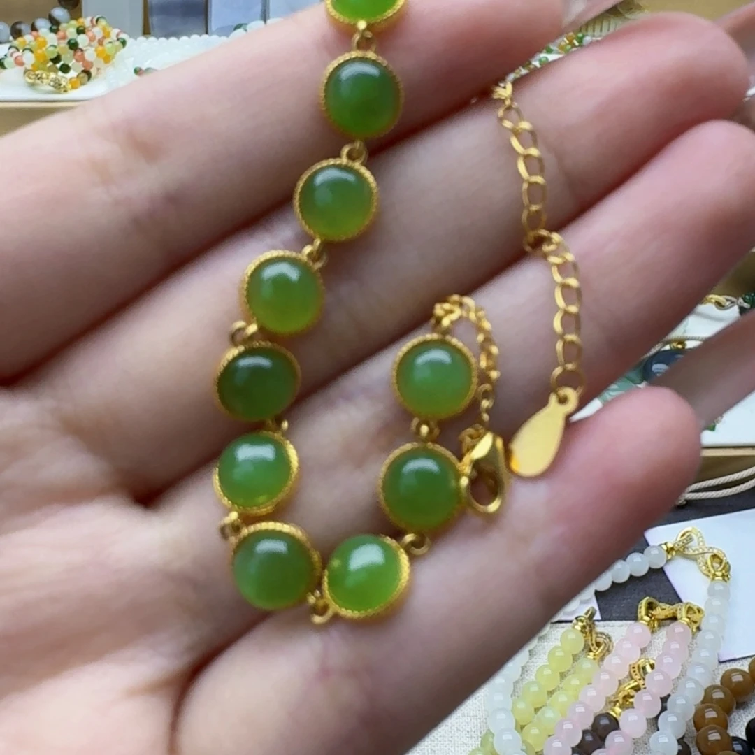 手链银S925镶嵌和田玉