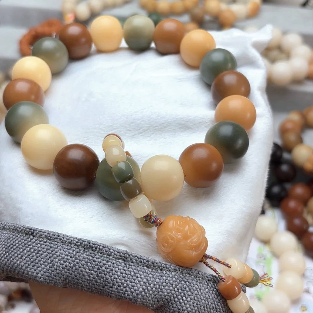 菩提根/象牙果手串卡20干磨多宝苹果十八籽