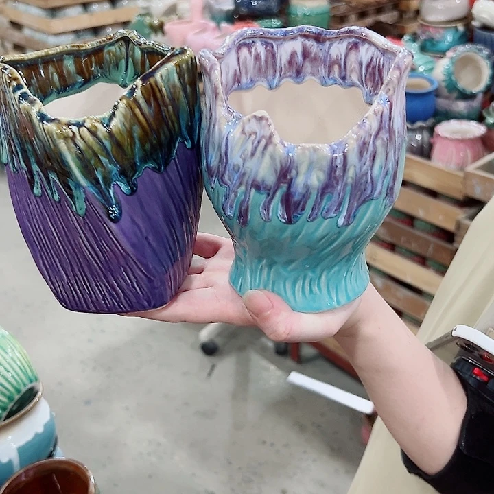 有孔.凑满10元包邮多肉陶瓷花盆！