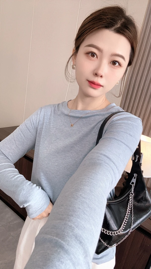 【澳洲天丝绵羊毛】秋冬高端面料女士圆领百搭打底衫T恤修身内搭