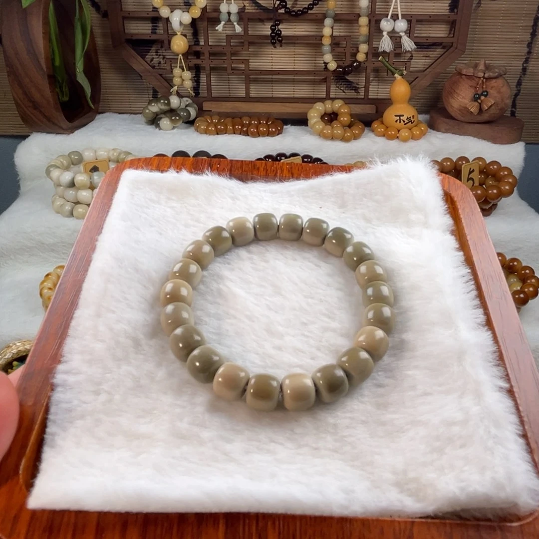 菩提根/象牙果手串#****_卡10白玉菩提阴皮色