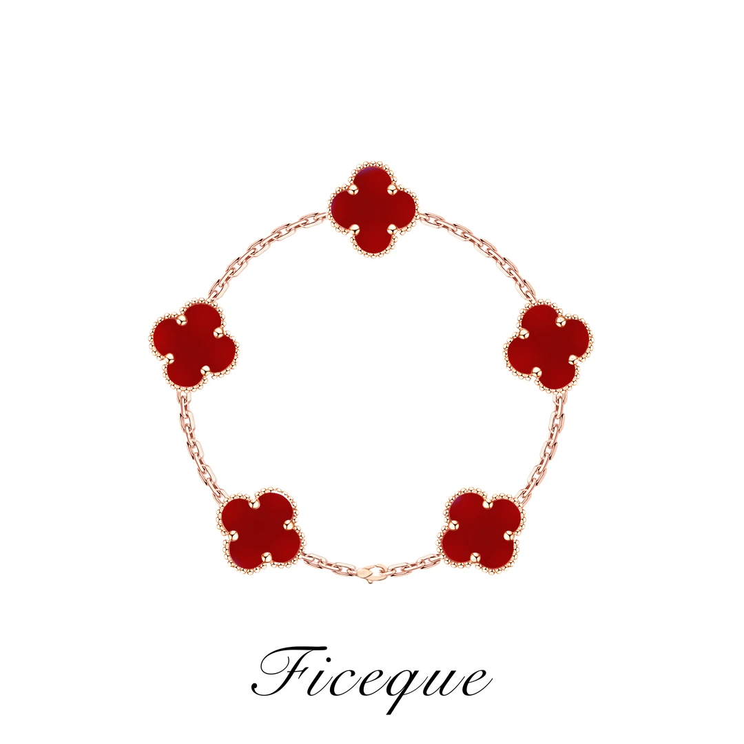 V金  Ficeque高奢经典五花纯色手链时尚CNC精工