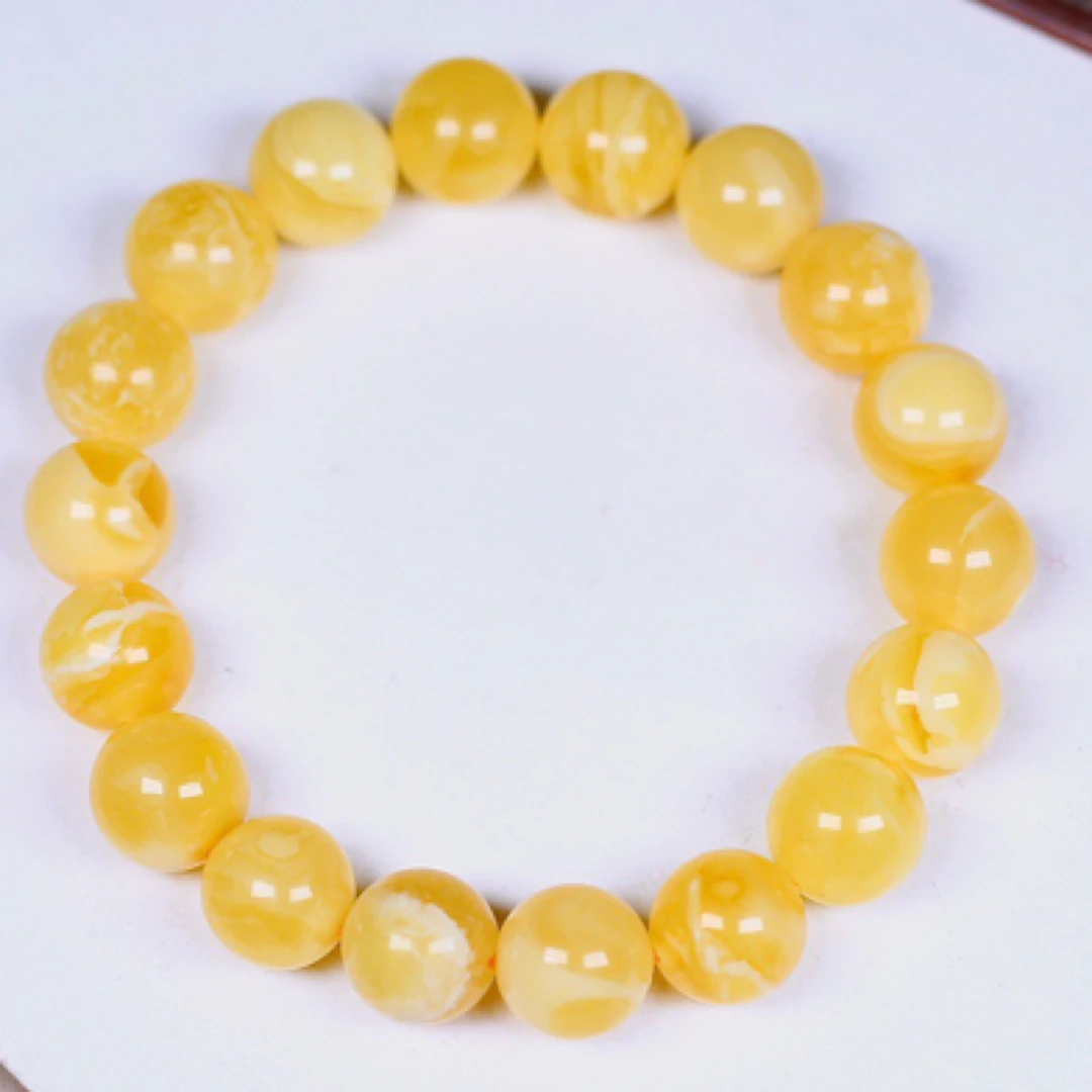 11+mm焦皮料圆珠手串 16.12克，总纹路清晰，橘白相间，实物很好看