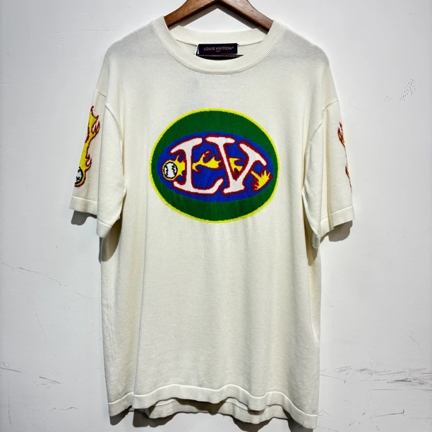 99新 LouisVuitton/路易威登 Lv火焰针织短袖 尺码：XL