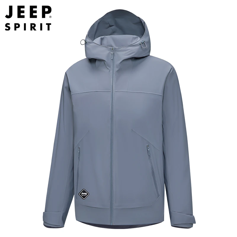 JEEP SPIRIT 吉普夹克男士大码宽松休闲外套春秋连帽潮胖百搭上衣