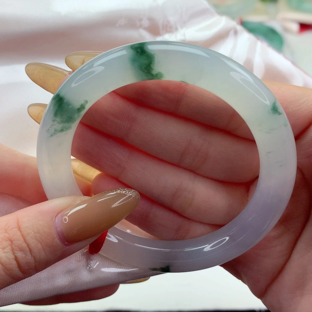 未镶嵌手镯翡翠9909荔枝冻飘绿  种老肉细