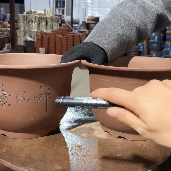 紫砂平角25+25花盆花盆