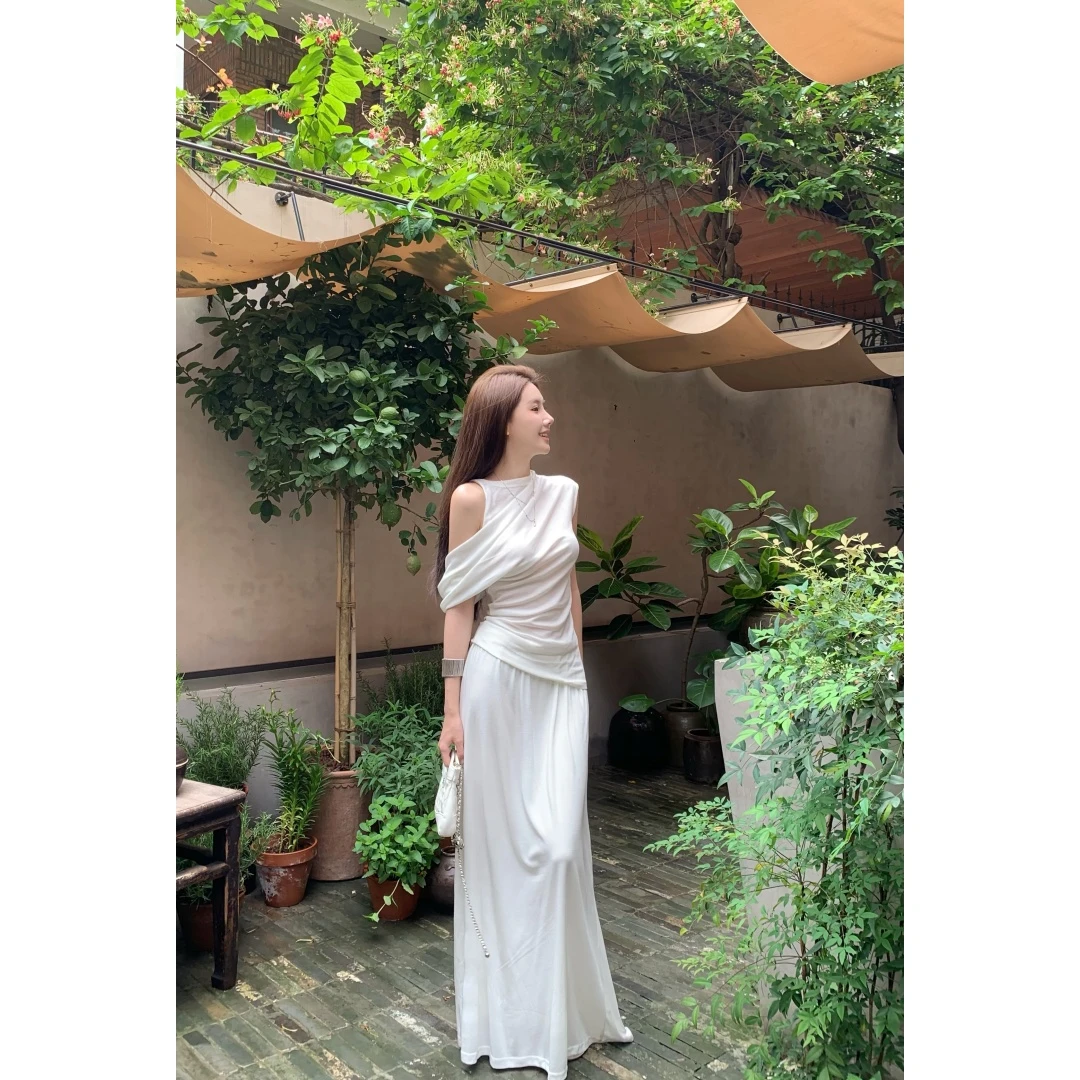 【氧气白开】气质薄透上衣半裙套装   80776