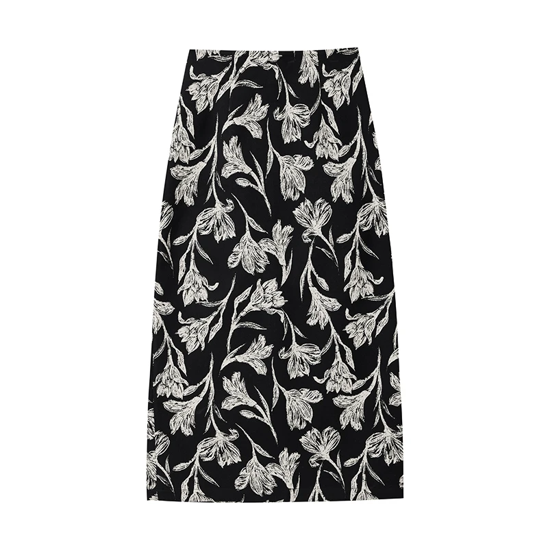 【达人专属】高级感提花半身裙W5027