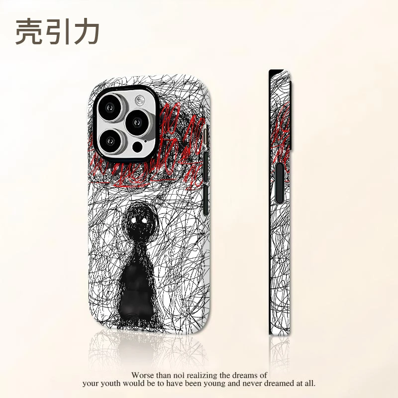 杂乱思绪适用于苹果iPhone17promax手机壳安卓小米OPPO华为二合一