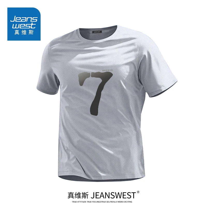 真维斯网红款运动服2025夏季新款速干防晒短袖男t恤透气网眼半袖