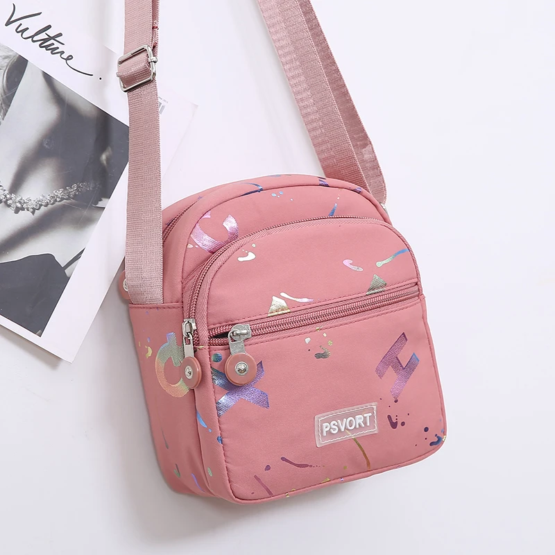 日韩新款时尚手机包妈妈包斜挎小包女包牛津布休闲包多隔层单肩包