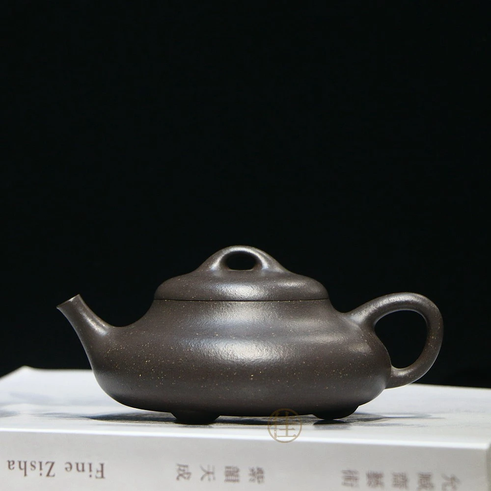 吃茶乐土-全手工 见瓢 原矿蠡墅天青泥 160毫升 宜兴紫砂壶