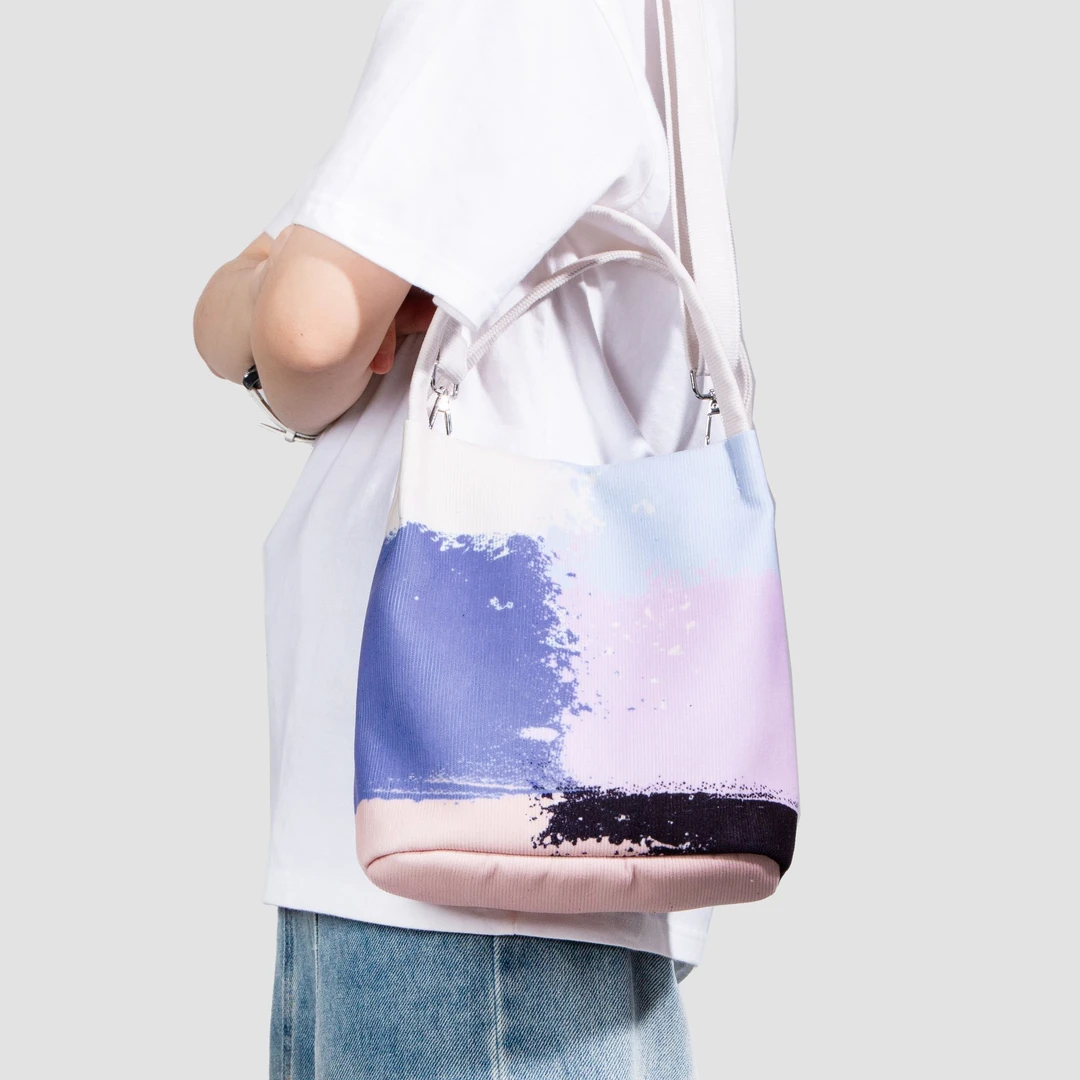 无则艺【小水桶】这家布包很艺术I百搭文艺小众斜挎果粉紫小水桶包