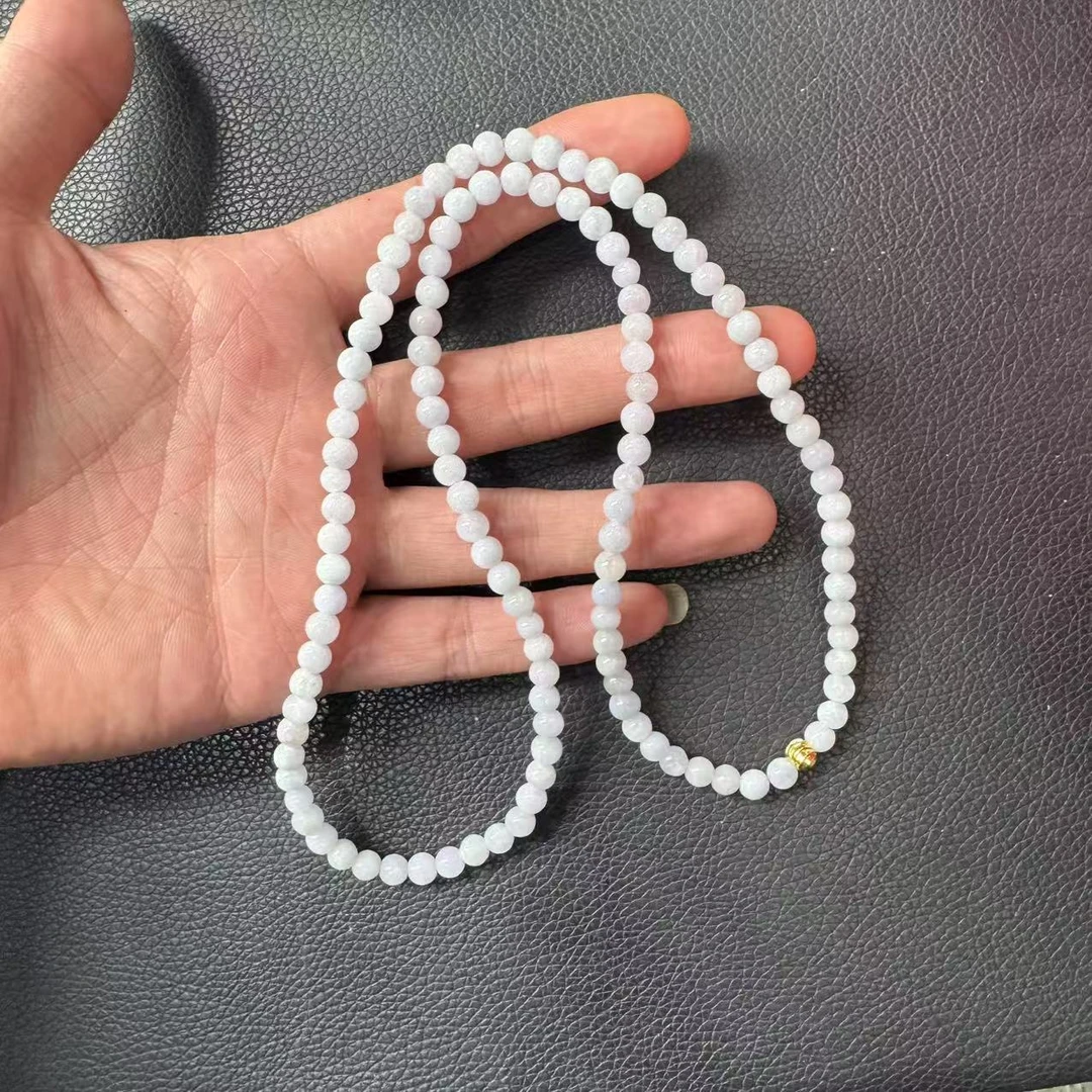 天然缅甸a货翡翠冰紫项链—多样性发