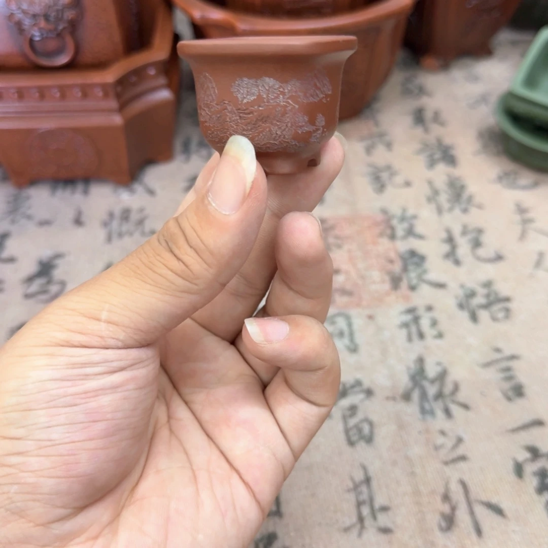 紫砂花盆3x2.5内经紫砂花盆