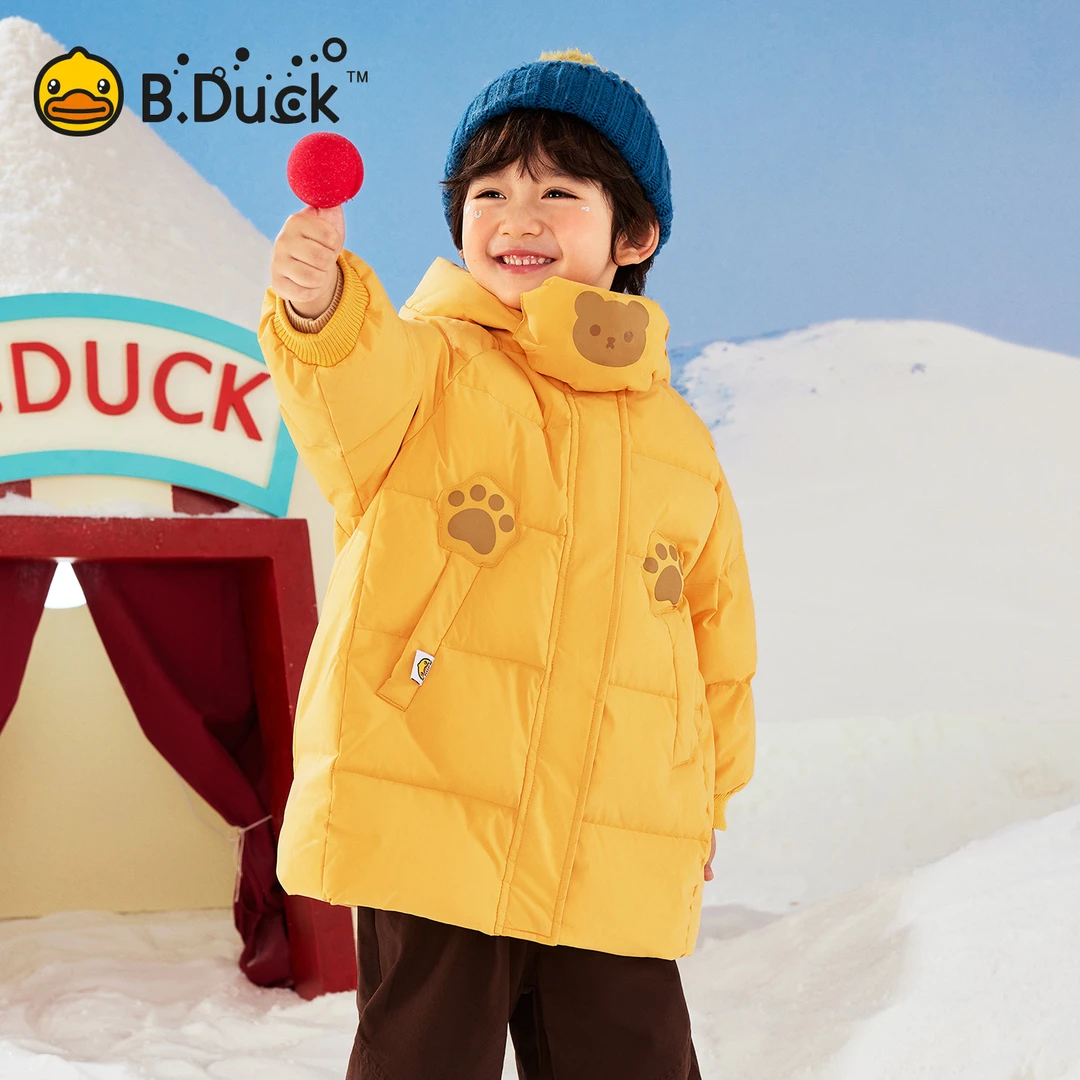 B.Duck小黄鸭童装儿童羽绒服男童女童宝宝衣服秋冬季加厚保暖外套