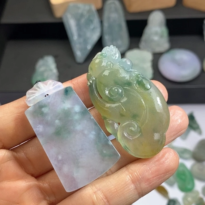 定制翡翠未镶嵌如*如意+无事牌