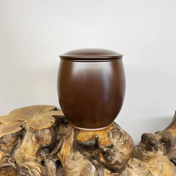 广西钦州坭兴陶柴烧密封醒茶罐，手工制作（约3～3.5两装）不带礼盒