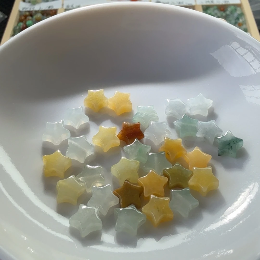 翡翠散珠翡翠首饰5颗 颜色随机发