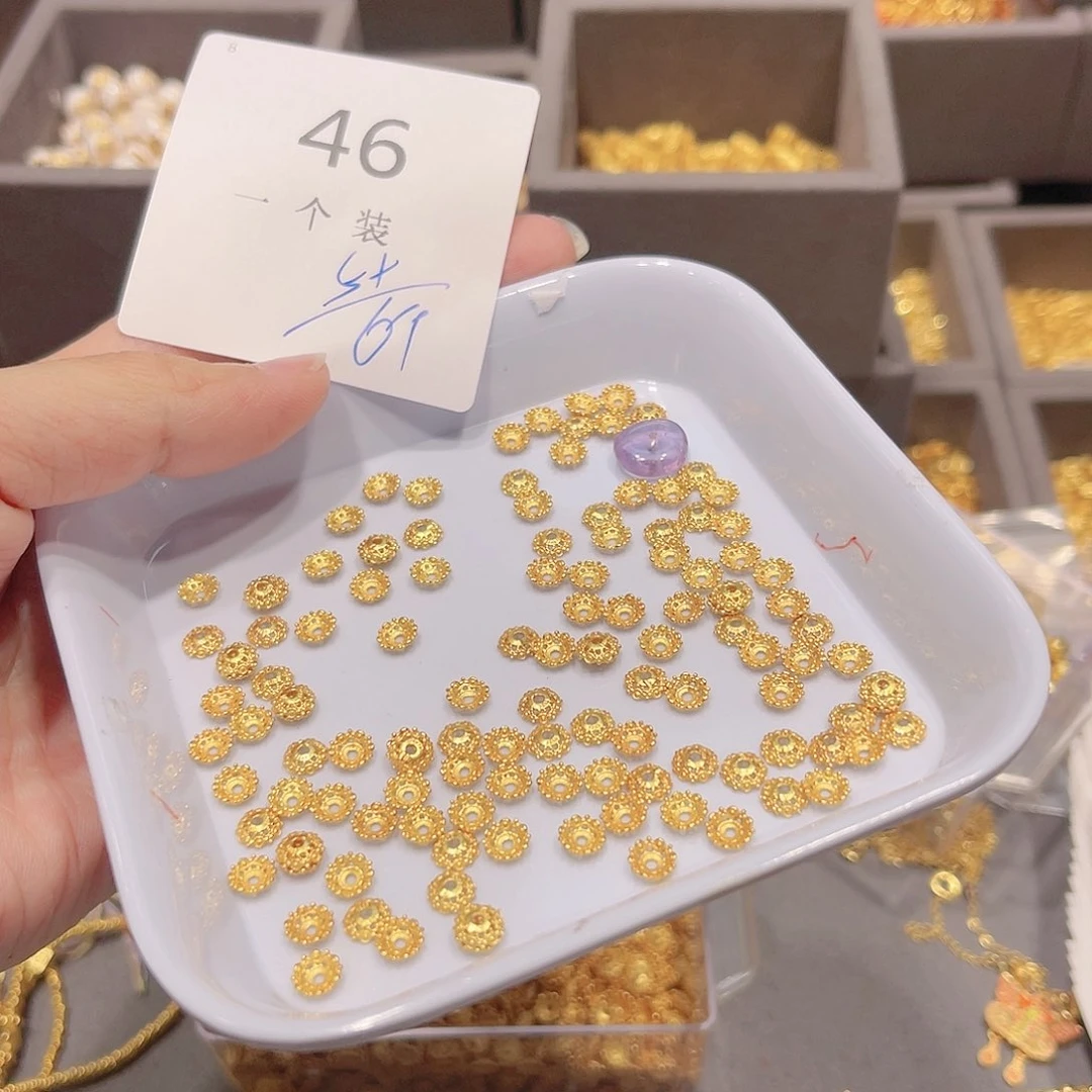 水晶珠宝半成品银S925镀金镶嵌46