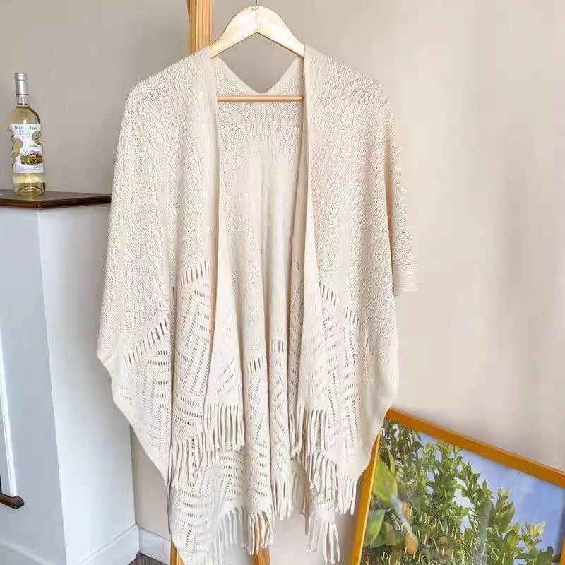 苏故里【人字披肩】设计师款春秋针织百搭纯色时尚休闲女士人字披肩