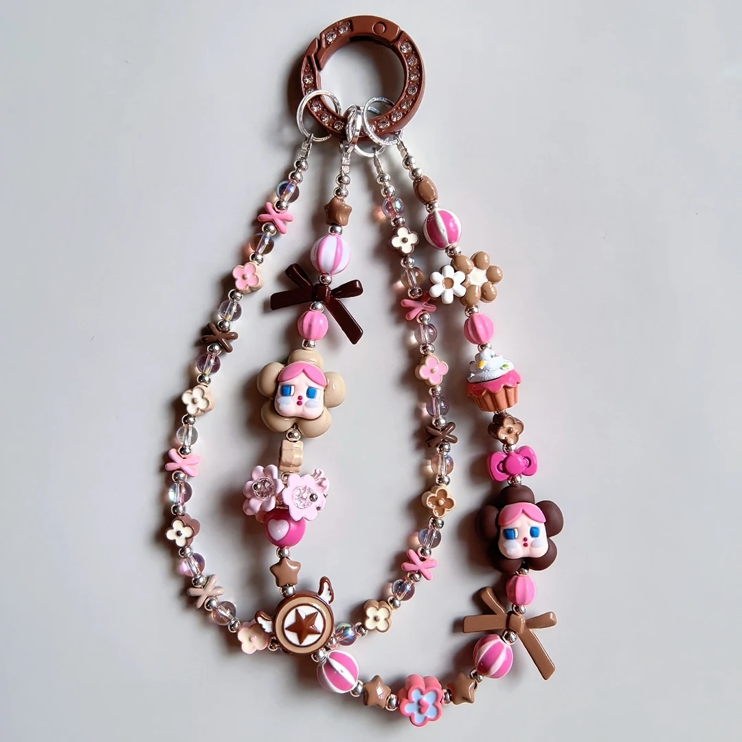 可爱合金哭娃双链色手机链包包挂件女款手工个性创意短款