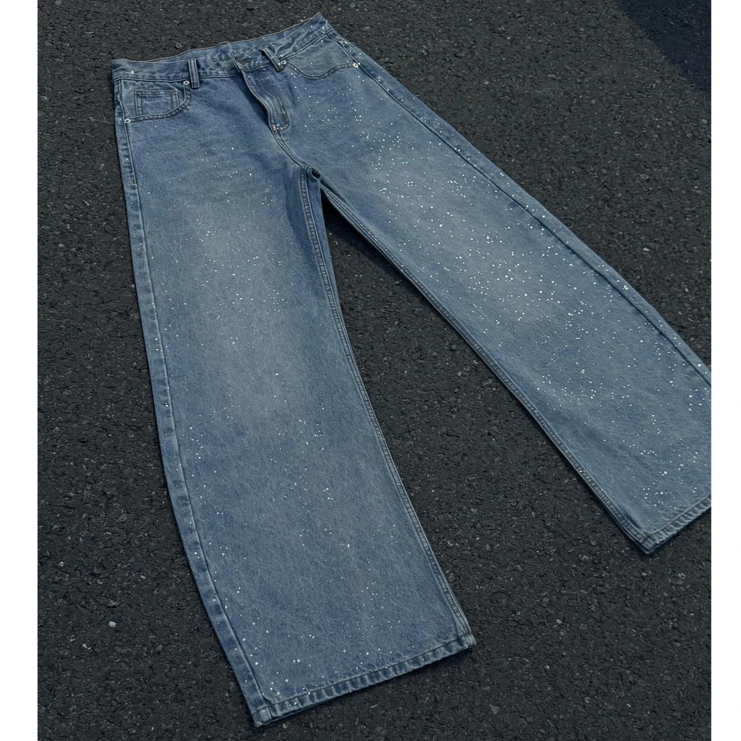 2.0弯刀闪牛仔裤春秋显瘦蓝色水洗时尚夏季中高腰休闲百搭复古