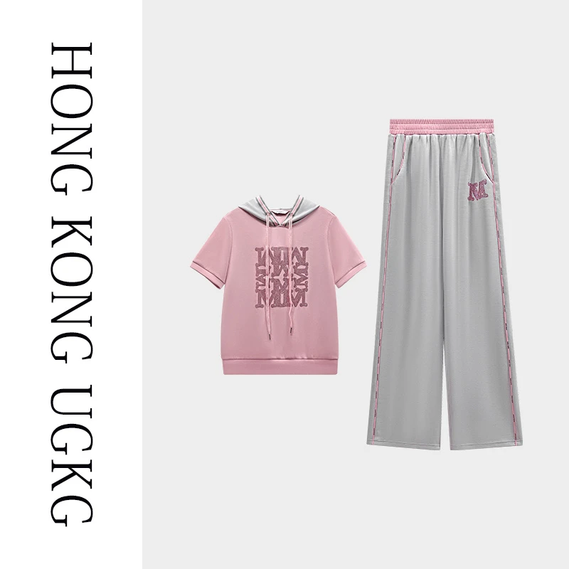 UGKG运动套装夏季洋气上衣女士夏装时尚短袖T恤两件套73252ZH127