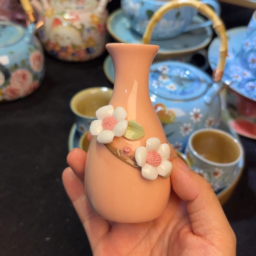 陶瓷双饮款花瓶摆件