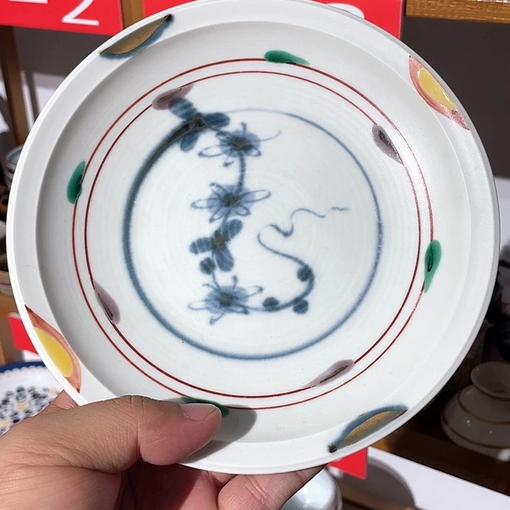 紫砂第17号，陶痴则田米三手绘磨砂釉高足深盘