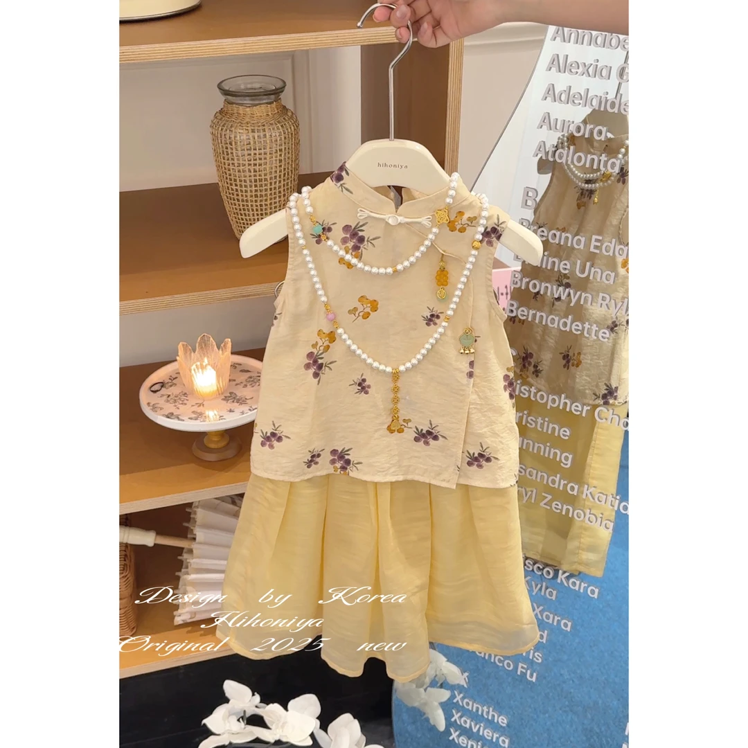 Q【锦绣】五Hihoniya~2025夏季中国风甜美风旗袍优雅气质套装