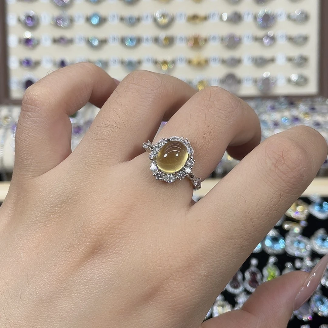 银S925镶嵌戒指黄晶