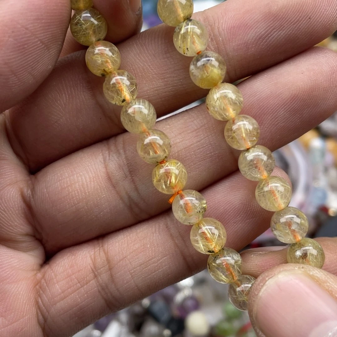 银S925镶嵌手链烟晶